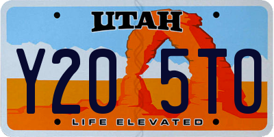 UT license plate Y205TO