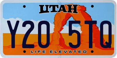 UT license plate Y205TQ