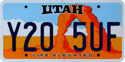 UT license plate Y205UF