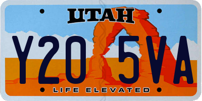 UT license plate Y205VA