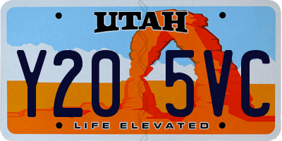 UT license plate Y205VC