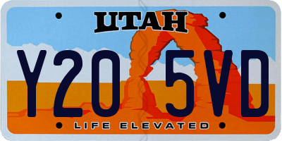 UT license plate Y205VD