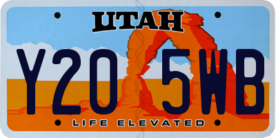 UT license plate Y205WB