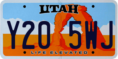 UT license plate Y205WJ