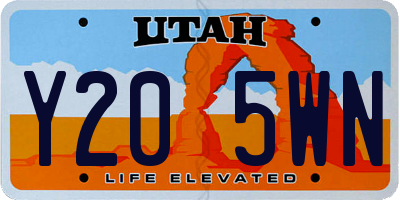 UT license plate Y205WN