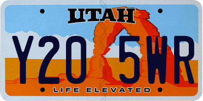 UT license plate Y205WR