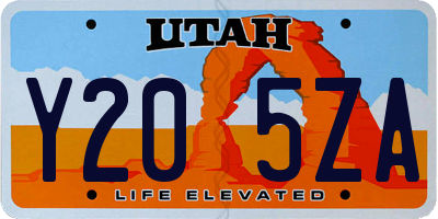 UT license plate Y205ZA