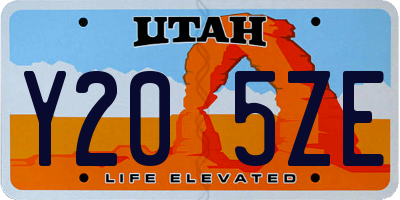 UT license plate Y205ZE