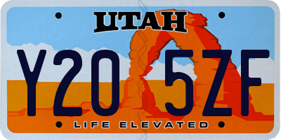 UT license plate Y205ZF