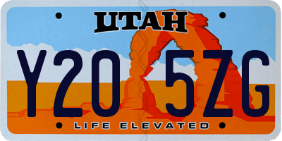 UT license plate Y205ZG