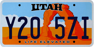 UT license plate Y205ZI