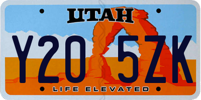 UT license plate Y205ZK