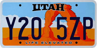 UT license plate Y205ZP
