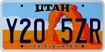 UT license plate Y205ZR