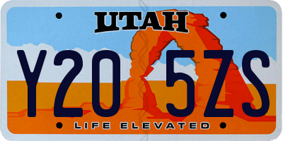 UT license plate Y205ZS
