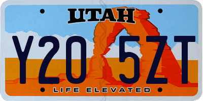 UT license plate Y205ZT