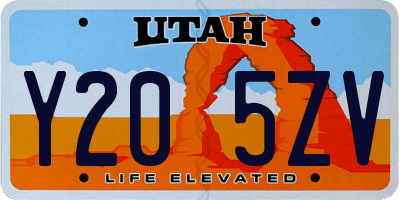 UT license plate Y205ZV