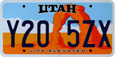 UT license plate Y205ZX