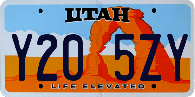 UT license plate Y205ZY