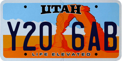 UT license plate Y206AB