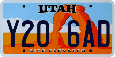 UT license plate Y206AD