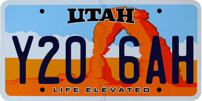 UT license plate Y206AH