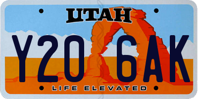 UT license plate Y206AK