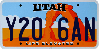 UT license plate Y206AN
