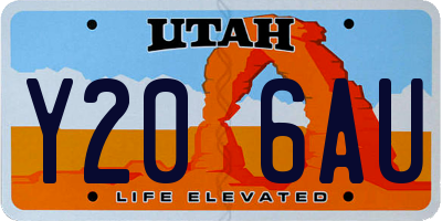 UT license plate Y206AU