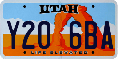 UT license plate Y206BA