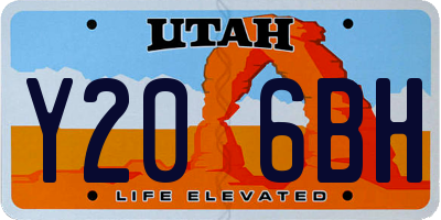UT license plate Y206BH