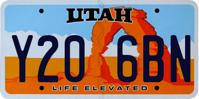 UT license plate Y206BN