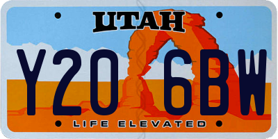 UT license plate Y206BW
