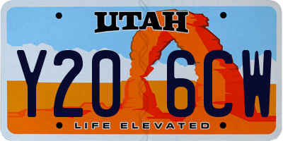 UT license plate Y206CW