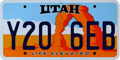 UT license plate Y206EB