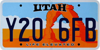 UT license plate Y206FB