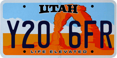 UT license plate Y206FR