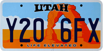 UT license plate Y206FX