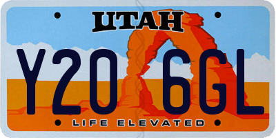 UT license plate Y206GL