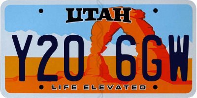UT license plate Y206GW