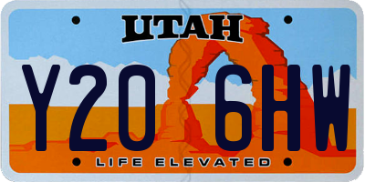 UT license plate Y206HW