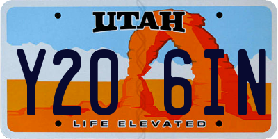 UT license plate Y206IN