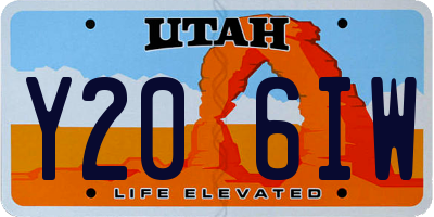 UT license plate Y206IW