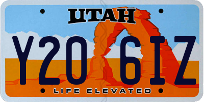 UT license plate Y206IZ