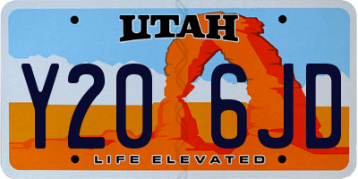UT license plate Y206JD