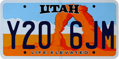 UT license plate Y206JM