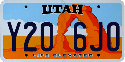 UT license plate Y206JO