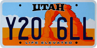 UT license plate Y206LL