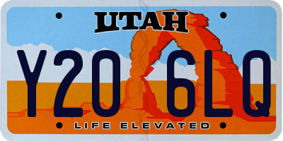 UT license plate Y206LQ