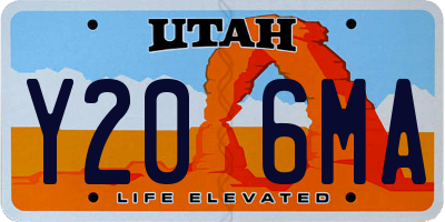 UT license plate Y206MA